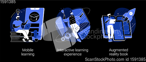 Image of Interactive learning abstract concept vector illustrations.