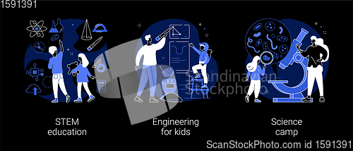 Image of Fun learning activities abstract concept vector illustrations.