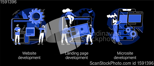 Image of Webpage programming abstract concept vector illustrations.