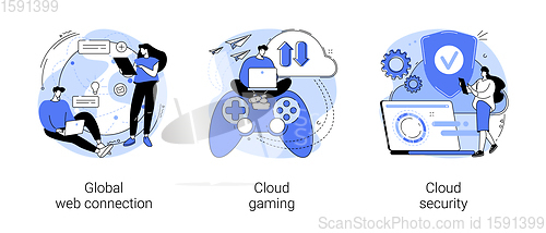 Image of Global web connection abstract concept vector illustrations.