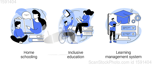 Image of Private schooling curriculum abstract concept vector illustrations.