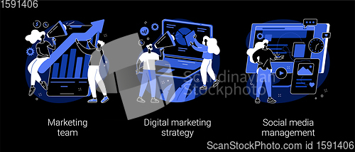 Image of Digital marketing strategy abstract concept vector illustrations.