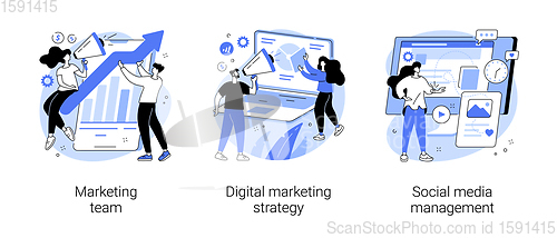 Image of Digital marketing strategy abstract concept vector illustrations.