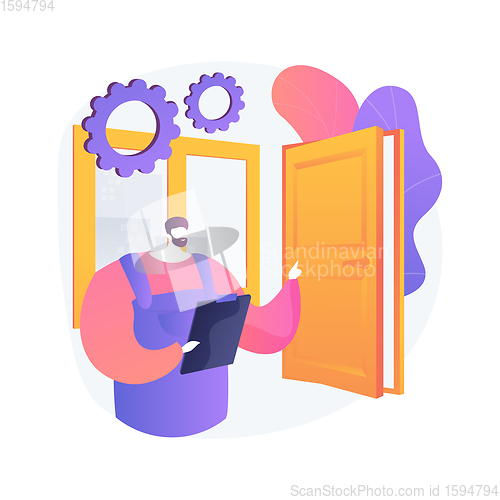 Image of Windows and doors services abstract concept vector illustration.