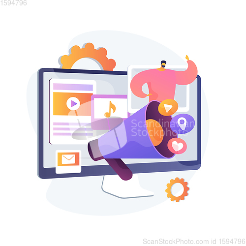 Image of Digital PR abstract concept vector illustration.