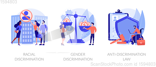 Image of Civil rights violation abstract concept vector illustrations.