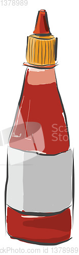 Image of Cartoon chilli sauce/Hot sauce/Ketchup vector or color illustrat