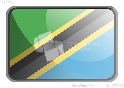 Image of Vector illustration of Tanzania flag on white background.