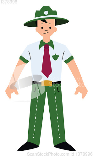 Image of Forest guard character vector illustration on a white background