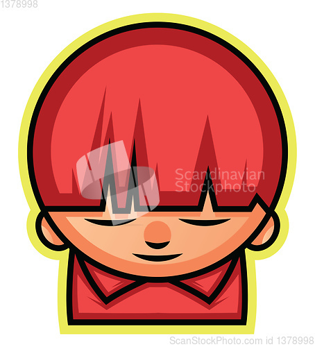 Image of Red Headed boy illustration vector on white background 