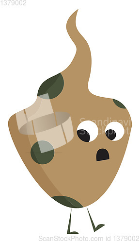 Image of A brown color walking cookie dough vector or color illustration
