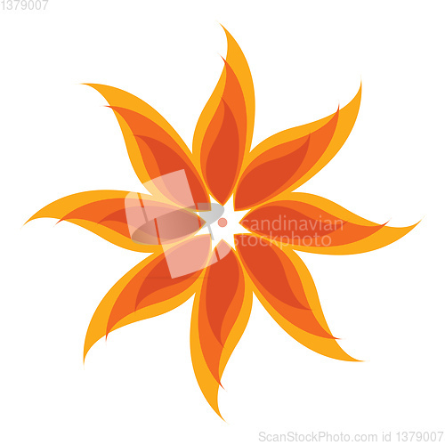 Image of Flower with yellow petals vector or color illustration