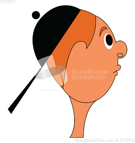 Image of Boy with black cap vector illustration on white background