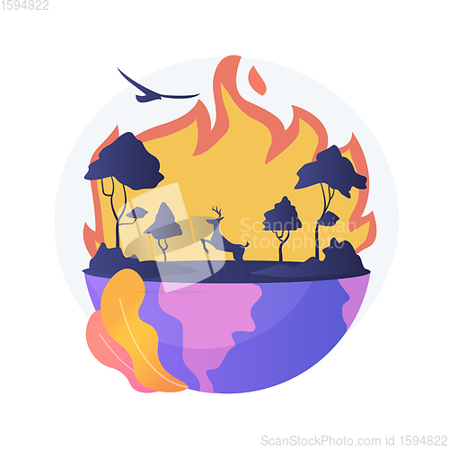 Image of Wildfires abstract concept vector illustration.