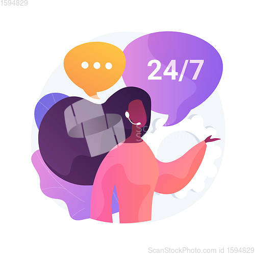 Image of Call center abstract concept vector illustration.