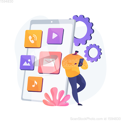 Image of Native mobile app abstract concept vector illustration.