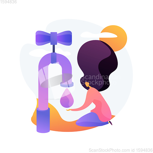 Image of Lack of fresh water abstract concept vector illustration.