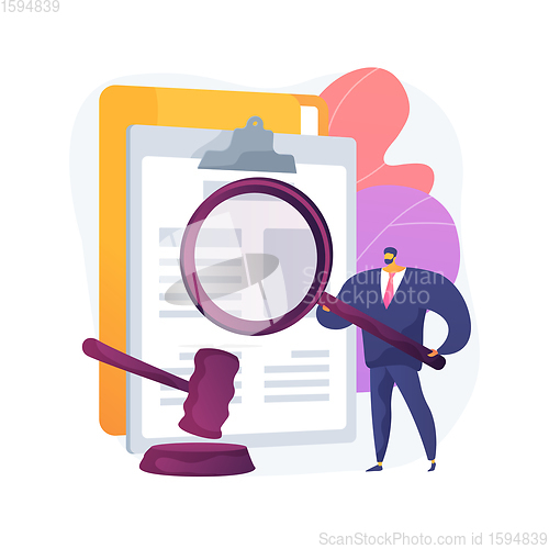 Image of Legal research abstract concept vector illustration.