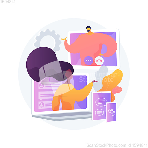 Image of Unified communication abstract concept vector illustration.