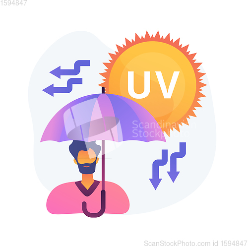 Image of Ultraviolet radiation abstract concept vector illustration.