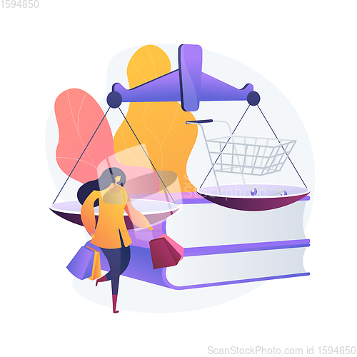 Image of Consumer law abstract concept vector illustration.