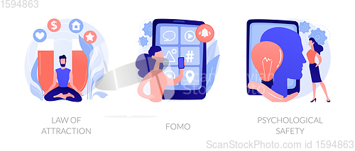 Image of Positive and negative emotions abstract concept vector illustrations.