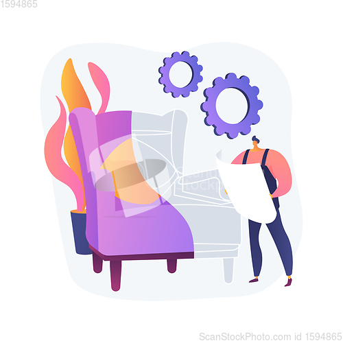 Image of Custom furniture abstract concept vector illustration.