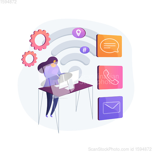 Image of Contact center abstract concept vector illustration.