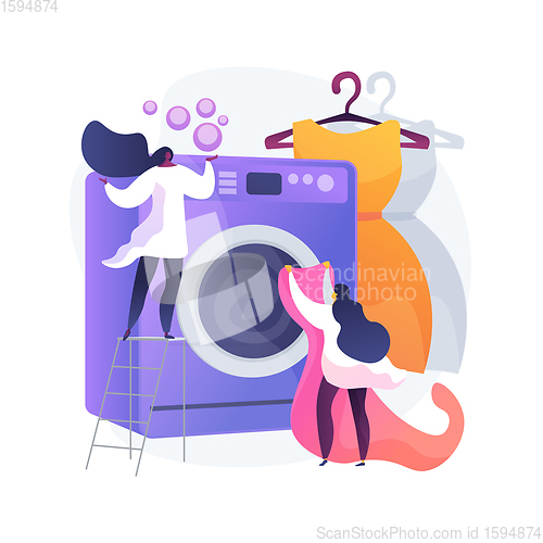 Image of Laundry and dry cleaning abstract concept vector illustration.