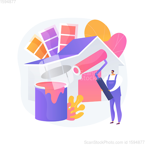 Image of Painter services abstract concept vector illustration.