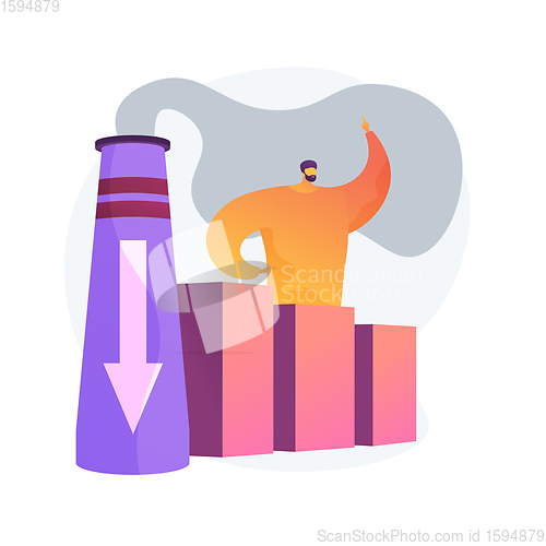 Image of Reduction of gas emissions abstract concept vector illustration.