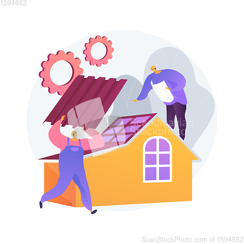 Image of Roofing services abstract concept vector illustration.