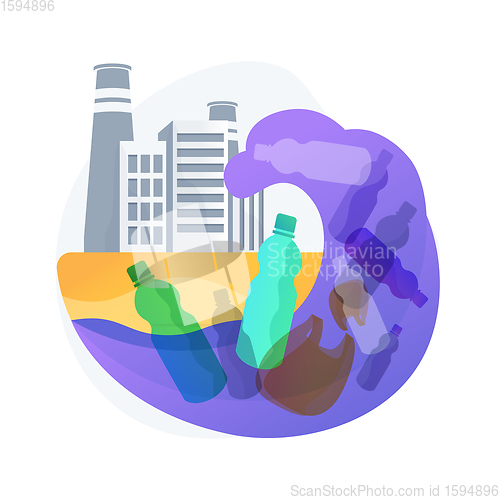 Image of Coastal pollution abstract concept vector illustration.