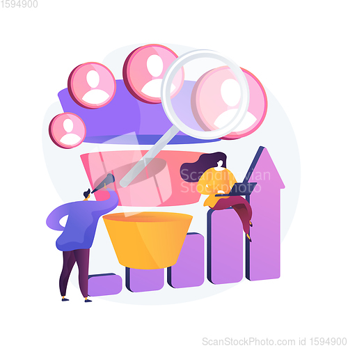 Image of Marketing funnel abstract concept vector illustration.