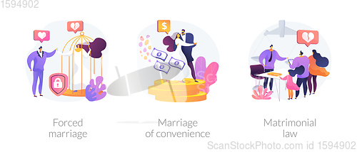 Image of Family law abstract concept vector illustrations.