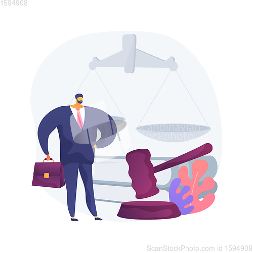 Image of Litigation support abstract concept vector illustration.