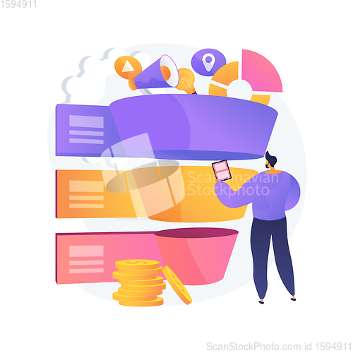 Image of Sales pipeline management abstract concept vector illustration.