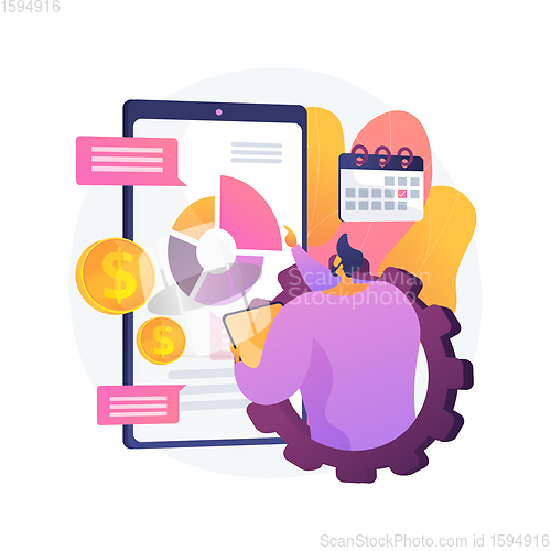 Image of Mobile expense management abstract concept vector illustration.