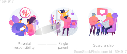 Image of Child custody abstract concept vector illustrations.