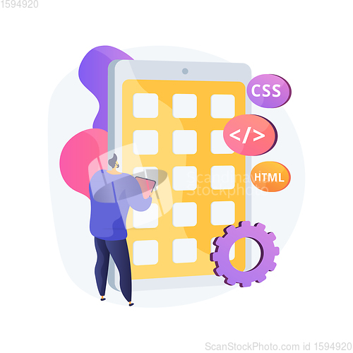 Image of Hybrid mobile app abstract concept vector illustration.