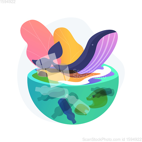 Image of Water pollution abstract concept vector illustration.