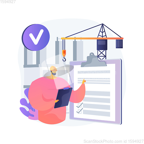 Image of Construction quality control abstract concept vector illustration.