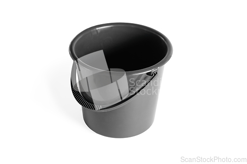 Image of Plastic gray bucket.