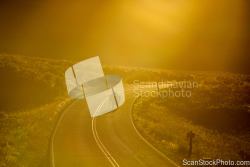 Image of The sun setting over the Lamar Valley near the northeast entranc