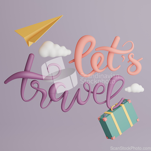 Image of "Let's travel" 3D typography