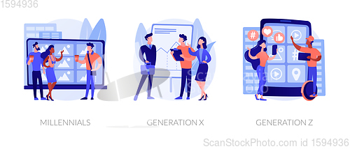 Image of Generational change abstract concept vector illustrations.