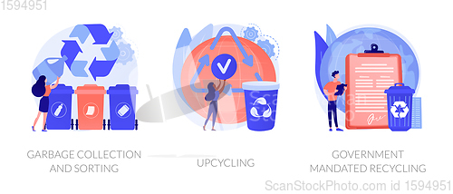 Image of Waste collection and recycling problems abstract concept vector illustrations.