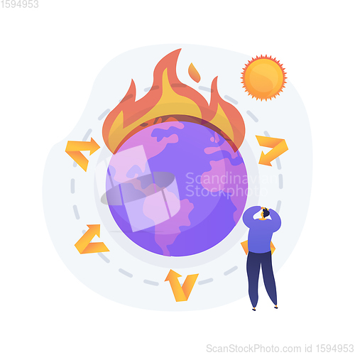 Image of Greenhouse effect abstract concept vector illustration.