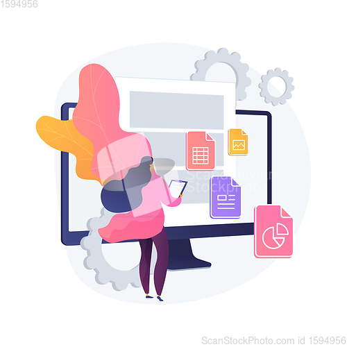 Image of Document management soft abstract concept vector illustration.