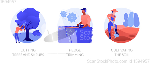 Image of Landscape maintenance abstract concept vector illustrations.